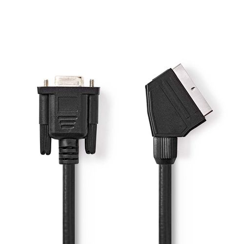 SCART Cable | SCART Male | VGA Female | Nickel Plated | 480p | 2.00 m | Round | PVC | Black | Label CVGL31550BK20