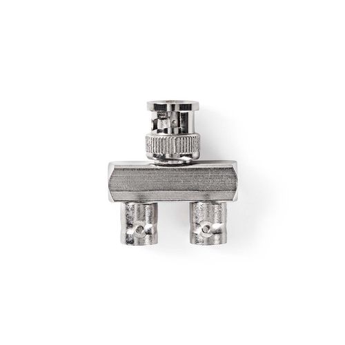 BNC Adapter | BNC Male | 2x BNC Female | Nickel Plated | 50 Ohm | Splitter | Metal | Silver | 10 pcs | Polybag CVGP01946ME 5412810298556