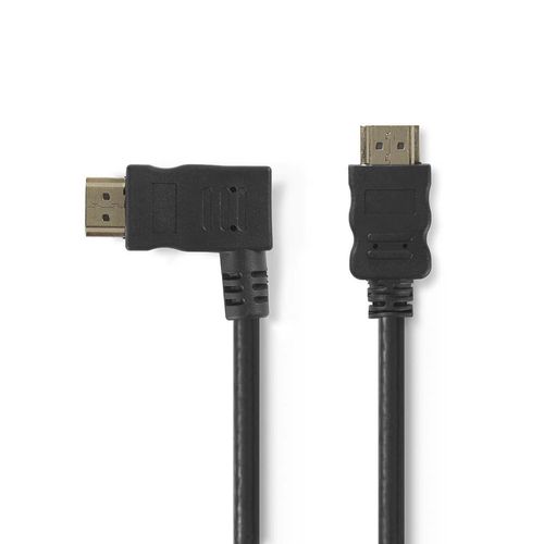High Speed HDMI™ Cable with Ethernet | Left Hooked HDMI™ Connector | HDMI™ Connector | 4K@30Hz | 10.2 Gbps | 1.50 m | Round | PVC | Black | Envelope CVGP34250BK15 5412810264650