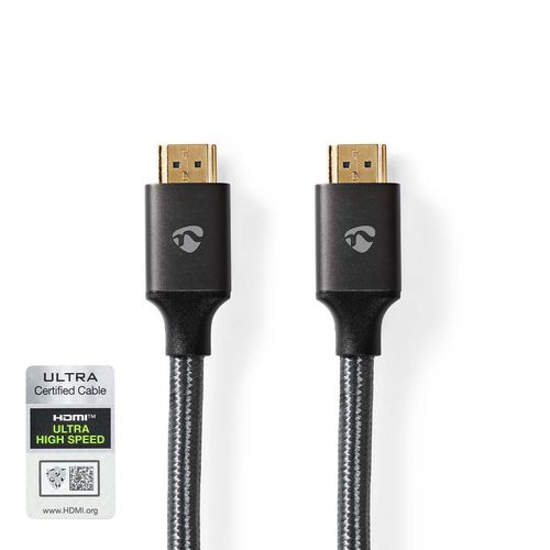 Ultra High Speed HDMI™ Cable | HDMI™ Connector | HDMI™ Connector | 8K@60Hz | 48 Gbps | 1.00 m | Round | 6.3 mm | Anthracite / Gun Metal Grey | Cover Window Box CVTB35000GY10 5412810318933