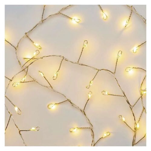 LED girlianda NANO, 4.5Vac (3xAA), 2.4m, 100 x LED, šiltai balta, su laikmačiu, EMOS D3FW01 8592920095164