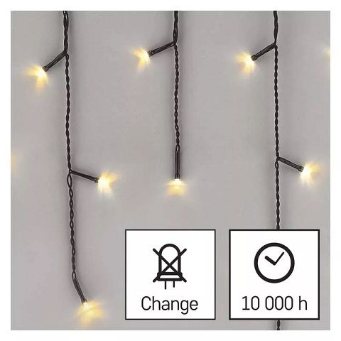 LED garland/curtain, 230Vac, 10 × 0.65m, 600 x LED, warm white, controller, EMOS D4CW03 8592920095461