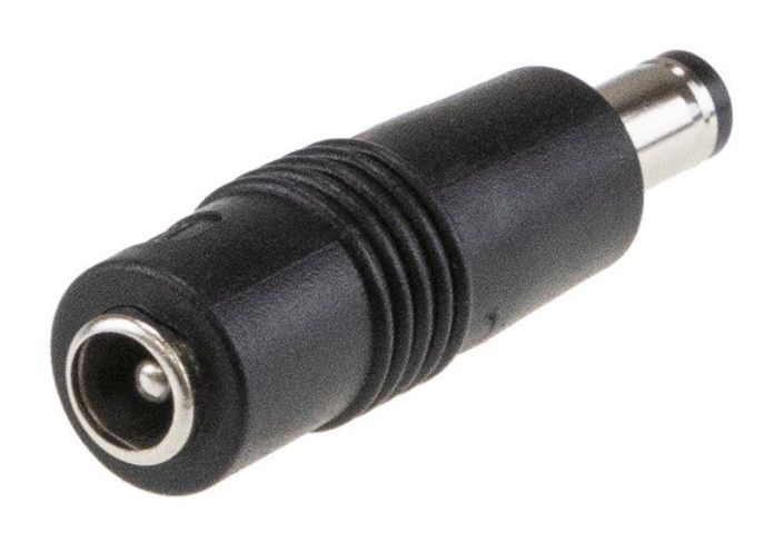 Kištukas iš 2.5x5.5x11mm į 2.1x5.5x11mm DC PLUG-P1M-P1J