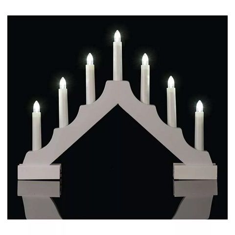 Christmas decoration "CANDLES" 2xAA, 29cm, 7 x LED, warm white, white, timer, EMOS DCAW12 8592920098431