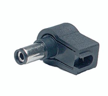 Power plug DC 2.5/5.5 mm,  cable mount, 9.5mm angled DC/CX-2.5/5.5-M/A