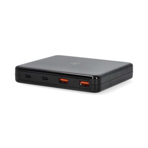 Desk Chargers | 65 W | GaN | 1.5 / 2.0 / 2.5 / 3.0 / 3.25 A | Number of outputs: 4 | USB-A / USB-C™ | Euro | 1.50 m | Automatic Voltage Selection DCGPD65W100BK