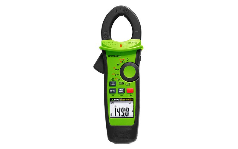 Srovės matavimo replės, D37mm, TRMS, NCV, 600A AC/DC, 1000V AC/DC, 600mV DC, 10kHz, 600kOm, 1000uF, -40-400C, 6000 LCD, BT, KPS DCM8000BT 8435394787268