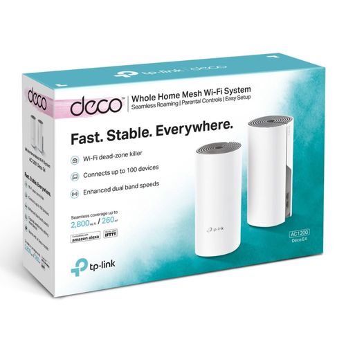 Viso namo Wi-Fi tinklo sistema 2.4GHz 300Mbit/s + 5GHz 867Mbit/s 2xLAN DECO-E4/2