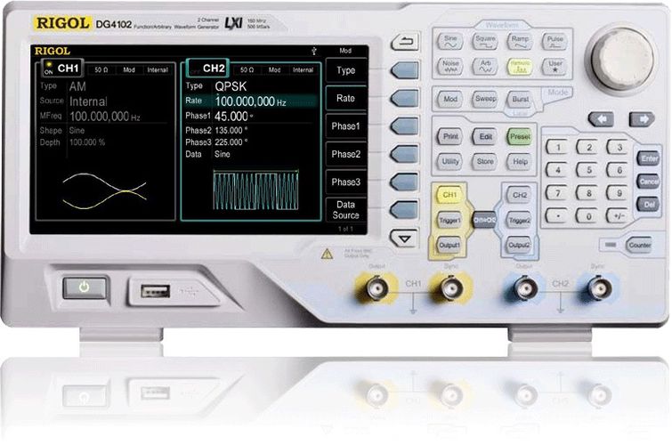 Funkcinis generatorius DG4102 2 kanalų 100MHz 500MSa/s 16kpts RIGOL DG4102