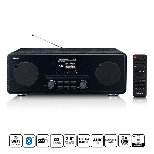 Internet / DAB+ / FM Radio with CD-player and Bluetooth® Black DIR-260BK 8711902043294