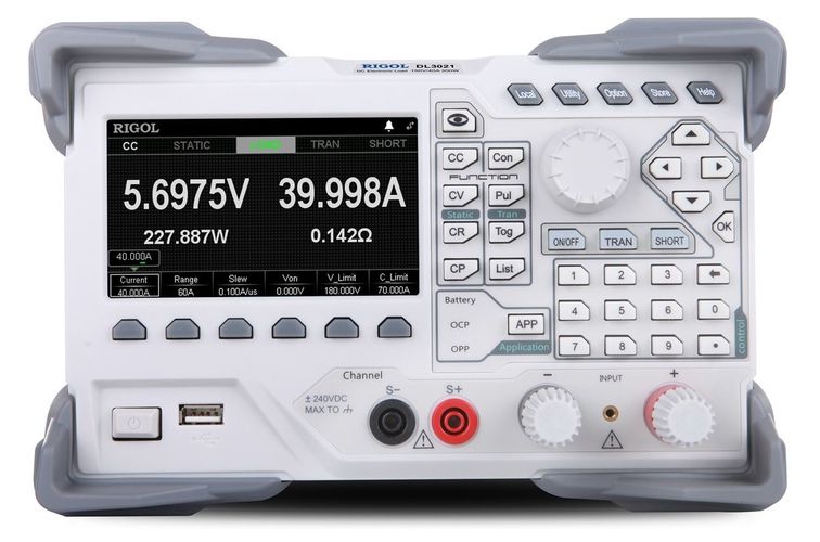 Electronic DC load for max. 150V, 40A, 200W. With USB Host, USB Device and RS232 interface DL3021