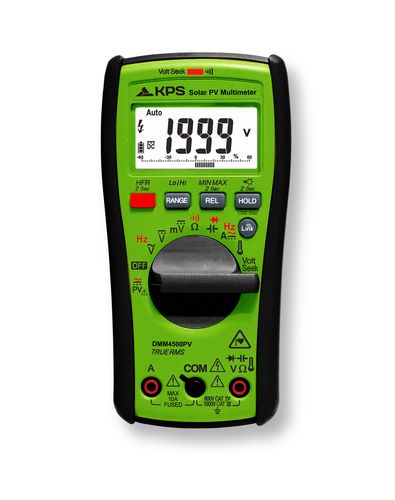 Digital multimeter, HVAC, PV, TRMS, 1500V/2000 AC/DC, 10A AC/DC, 100kHz, 40MOm, 10mF, -40-400C, LoZ, 6000 LCD, KPS DMM4500PV 8435394784724