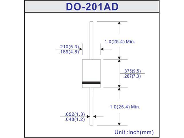 Ultra Fast Diode 1000V 3A DO201AD FUF5408