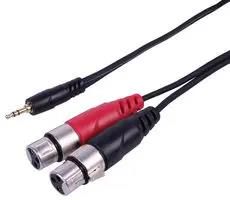 LEAD, 3.5MM ST JACK - 2X XLR-F, 1.5M PLS00684