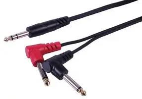 LEAD, 6.35 ST JACK-2X 90DG MN JACK, 0.3M PLS00804