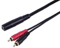 LEAD, 6.35 ST JACK SOCKET - 2X RCA, 0.3M PLS00932