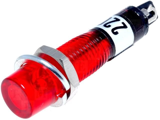 Indicator with neon lamp 230V Ø8.2mm red DRDF220RL 5410329223885