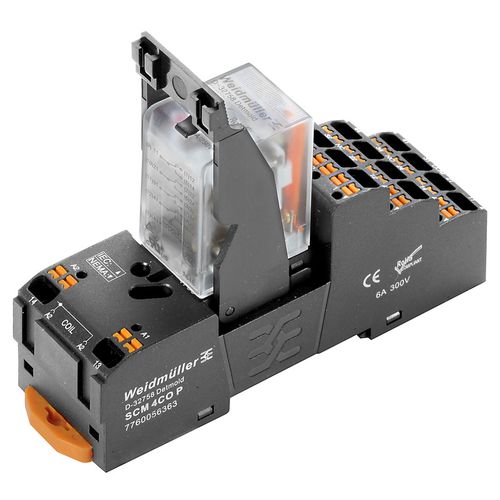 DRMKITP 115VAC 4CO LD Relė su lizdu, 115 V AC, 4CO AgNi kontaktai, 5 A, PUSH IN, LED, Weidmuller 2576010000 4050118585766