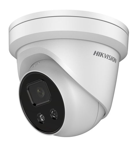 IP kamera DOME, AcuSense, 4MP, F2.8mm(103°), PoE, IR iki 30m, integruotas mikrofonas, micro SD iki 256GB, IP66, balta, Hikvision DS-2CD2346G2-IUF2.8