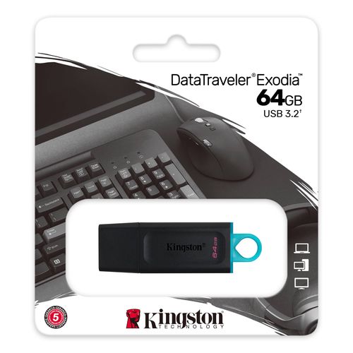 Флеш-накопитель 64GB USB3.2 Gen1 DataTraveler Exodia DTX/64GB 740617309829