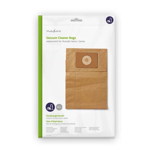 Vacuum Cleaner Bag | 10 pcs | Paper | Most sold for: Numatic | Brown DUBG110NUM10