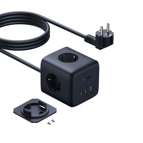 Ilgiklis 3AC lizdai 1.5m su USB krovikliu (67W USB-A, USB-C) EnerFill BASEUS E00082100123-00 6932172687526