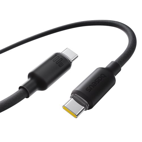 Kabelis USB C - USB C 2m 100W magnetinis, porėto silikono izoliacija BASEUS E0426704 6932172693657