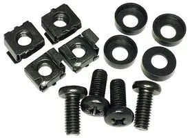 CAGENUT SET, M6, BLACK, PK50 CAGENUT50BK