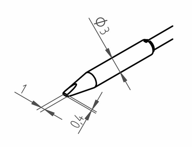 Antgaliai 2vnt. ERSADUR 1.0mm, išlitavimui, ERSA ER0462CDLF010 4003008092943