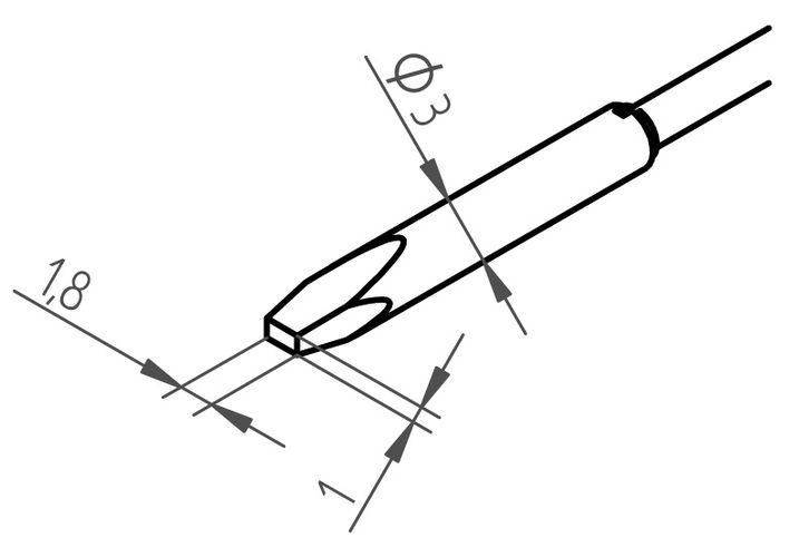 Antgaliai 2vnt. ERSADUR 1.8mm, išlitavimui, ERSA ER0462CDLF018 4003008092967