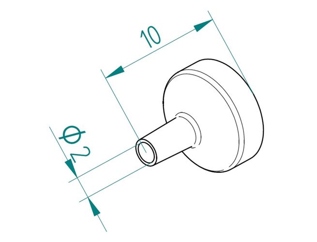 Karšto oro lituoklio i-TOOL AIR S antgalis ø 2mm, tiesus, ERSA ER0472AR 4003008092806