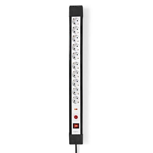 Extension Socket | Type F (CEE 7/7) | 10-Way | 3.00 m | 3680 W | 16 A | Kind of grounding: Side Contacts | 230 V AC 50/60 Hz | Socket angle: 45 ° | H05VV-F 3G1.5mm² | On/Off switch | Black ESC103SPF1PRO