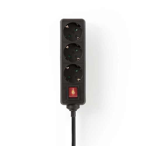 Extension Socket | Type F (CEE 7/7) | 3-Way | 1.50 m | 3680 W | 16 A | Kind of grounding: Side Contacts | 230 V AC 50/60 Hz | Socket angle: 45 ° | H05VV-F 3G1.5mm² | On/Off switch | Black ESOC315F2BK 5412810465859