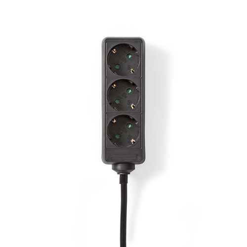 Extension Socket | Type F (CEE 7/7) | 3-Way | 5.00 m | 3680 W | 16 A | Kind of grounding: Side Contacts | 230 V AC 50/60 Hz | Socket angle: 45 ° | H05VV-F 3G1.5mm² | Black ESOC350F1BK 5412810465903