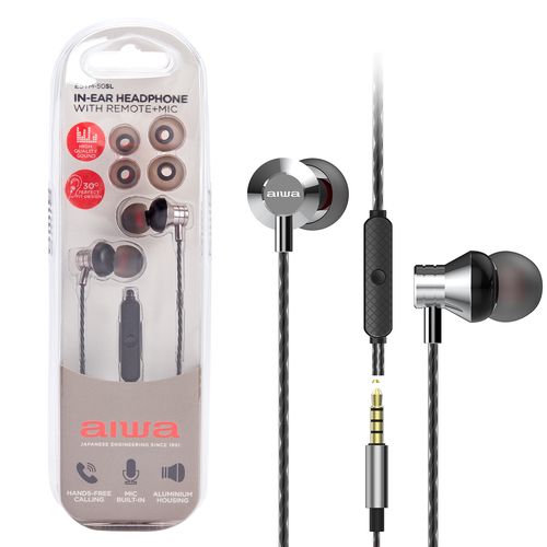 Earphones with Built-in Mic & In-Wire Remote Controller, Silver ESTM-50SL 8435256897180