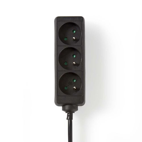 Extension Socket | Type E (CEE 7/6) | 3-Way | 3.00 m | 3680 W | 16 A | Kind of grounding: Pin Earth | 230 V AC 50/60 Hz | Socket angle: 45 ° | H05VV-F 3G1.5mm² | Black EXSO330E1BK 5412810290659