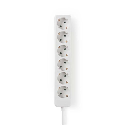 Extension Socket | Type F (CEE 7/7) | 6-Way | 1.50 m | 3680 W | 16 A | Kind of grounding: Side Contacts | 230 V AC 50/60 Hz | Socket angle: 45 ° | H05VV-F 3G1.5mm² | White EXSO615F1WT 5412810290888