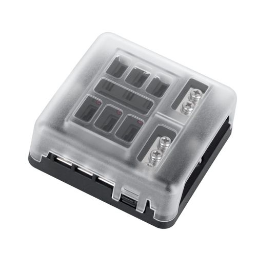 Saugiklinė 6 lizdų 19mm saugikliams su LED indikacija FUSEBOX6 5901436856429