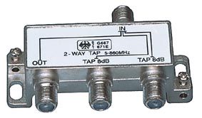 3 WAY F-SPLITTER 2-WAY TAP 8dB 5-1000MHz KONIG FC-2TAP/8