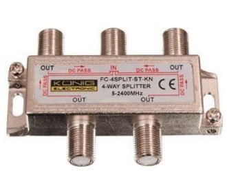 4 WAY F-SPLITTER 5-2250MHz KONIG FC-4SPLIT-ST 5412810115716; 5412810298372