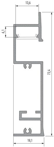 Aluminum profile for LED strips recessed, wall mounted, FLARO, 2.02m LUMINES PROF-FLARO-2Ms 5902973362817