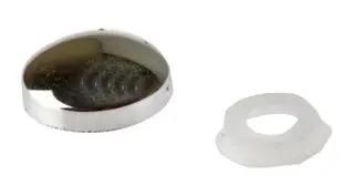 PLASTIC DOMED COVER CAPS  CHROME PK25 25PDT5