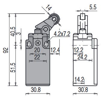 Galinės padėties jungiklis su ratuku, FR 505, Pizzato FR-505