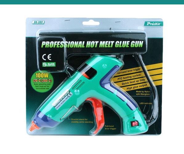 Professional HotMelt Glue Gun 100W 170 (200)°C, GK-389B Pro'sKit GK-389B 4711552154221
