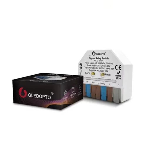 Išmani relė MINI, ZigBee + RF, 230Vac / 12-48Vdc, su jungiklio jungtimi, MQTT GL-C-310P 6978699220105