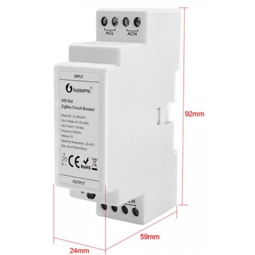 Išmani relė DIN bėgeliui, ZigBee, 230Vac, su energijos matavimu GL-DR-001Z 6978699220112