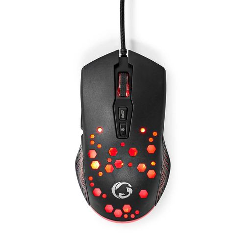 Gaming Mouse | Wired | 800 / 1200 / 2400 / 3200 / 4800 / 7200 dpi | Adjustable DPI | Number of buttons: 7 | Programmable buttons | Right-Handed | 1.50 m | RGB GMWD410BK 5412810411276