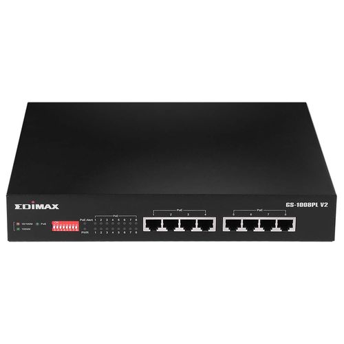 Long Range 8-Port Gigabit Ethernet PoE+ Switch with DIP Switch GS-1008PL V2 4717964703736