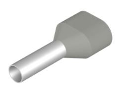 Antgalis laidui izoliuotas 2x4.0mm² pilkas 22/12mm, 9037530000 Weidmuller H4.0/22D-ZH-GR