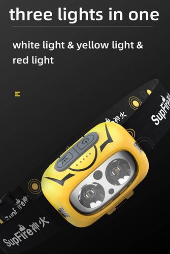 Žibintuvėlis ant galvos su jutikliu, įkraunamas USB, 5W 500lm, 1800mAh, 73g SUPERFIRE-HL05-S 6956362931596